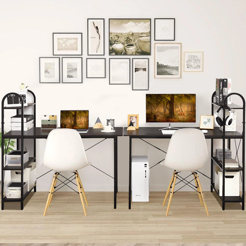 Reversible Computer Desk Study Workstation Home Office 4-tier Bookshelf