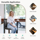 Set of 4 Bar Stools Linen Fabric Counter Height Chairs for Kitchen Island Grey