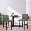 Set of 4 Bar Stools Linen Fabric Counter Height Chairs for Kitchen Island Grey