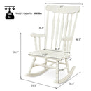 Solid Wood Rocking Chair Porch Rocker Indoor Outdoor Seat Glossy Finish White