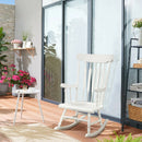 Solid Wood Rocking Chair Porch Rocker Indoor Outdoor Seat Glossy Finish White