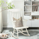 Solid Wood Rocking Chair Porch Rocker Indoor Outdoor Seat Glossy Finish White
