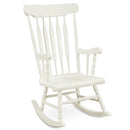 Solid Wood Rocking Chair Porch Rocker Indoor Outdoor Seat Glossy Finish White