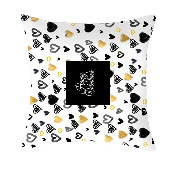 Black White Heart Cushion  Pillow Covers