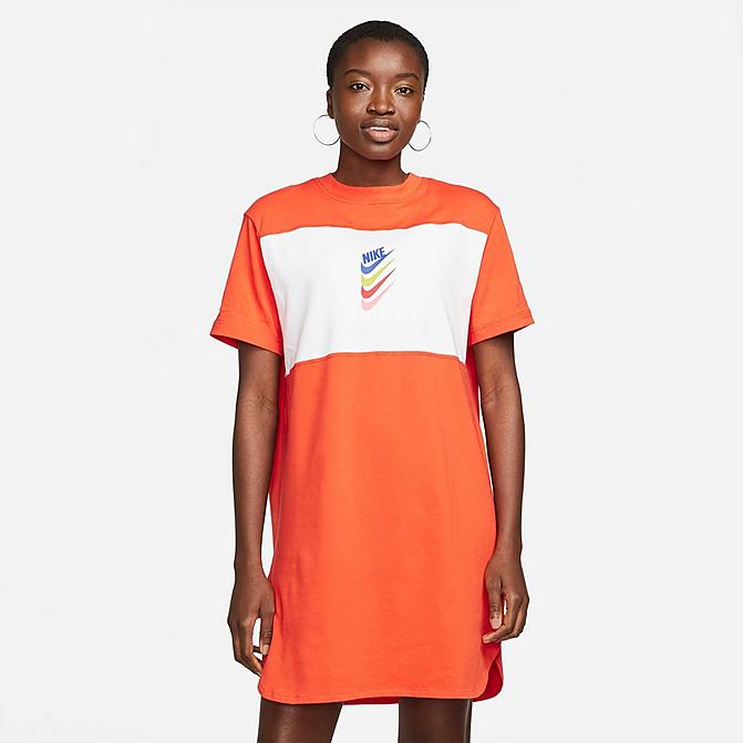 WOMEN'S NIKE SPORTSWEAR DNA STACKED SWOOSH SHORT-SLEEVE DRESS