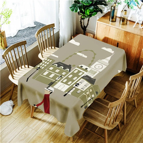 Digital Printing Polyester Waterproof Tablecloth