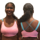 Sports Bra Top for Fitness Push Up Cross Straps Yoga Running Gym  Active Wear