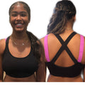 Sports Bra Top for Fitness Push Up Cross Straps Yoga Running Gym  Active Wear