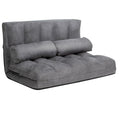 Foldable Floor Sofa Bed 6-Position Adjustable Lounge Couch with 2 Pillows HW66174