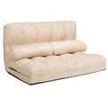 Foldable Floor Sofa Bed 6-Position Adjustable Lounge Couch with 2 Pillows HW66174