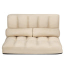 Foldable Floor Sofa Bed 6-Position Adjustable Lounge Couch with 2 Pillows HW66174