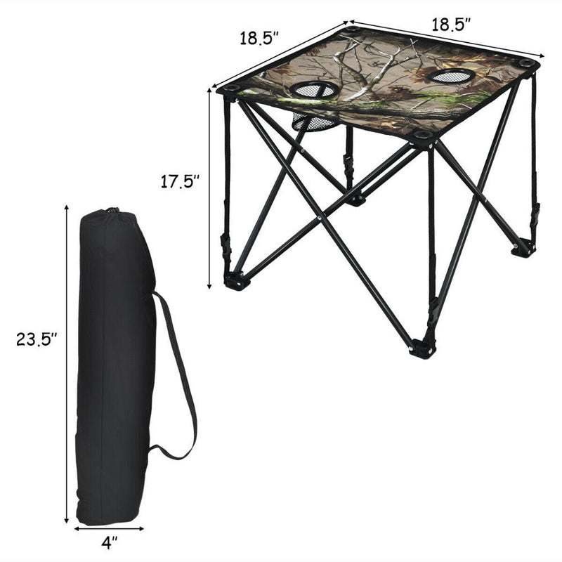 Folding Camping Table Outdoor Portable Heavy-Duty Hunting Table w/ Carrying Bag OP70473