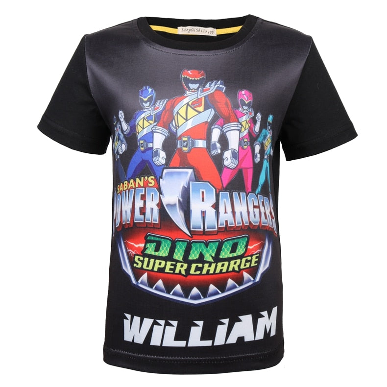 Super Power Ranger Summer Short-sleeved T-shirt for Boys