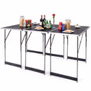Giantex 3PCS Folding Outdoor Camping Picnic Table Set Height Adjustable Indoor  Home Furniture OP3557