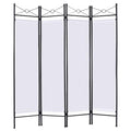 Folding  4 Panel Room Divider Privacy Screen Home Office Fabric Metal Frame
