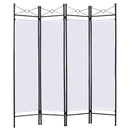 Folding  4 Panel Room Divider Privacy Screen Home Office Fabric Metal Frame