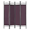 Folding  4 Panel Room Divider Privacy Screen Home Office Fabric Metal Frame