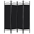 Folding  4 Panel Room Divider Privacy Screen Home Office Fabric Metal Frame