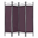 Folding  4 Panel Room Divider Privacy Screen Home Office Fabric Metal Frame
