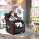 Kids Recliner Chair Ergonomic Leather Sofa Armchair w/Footrest Side Pocket Red
