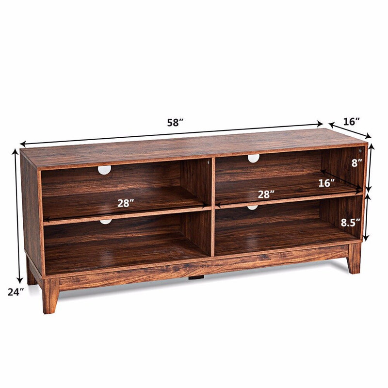 58" Modern Wood TV Stand Console Storage Entertainment Media Center
