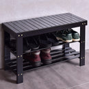 Multifunction Ottoman 3 Tiers Bamboo Shoe Rack Bench Storage Shelf Organizer Entryway Modern Home Furniture HW55409