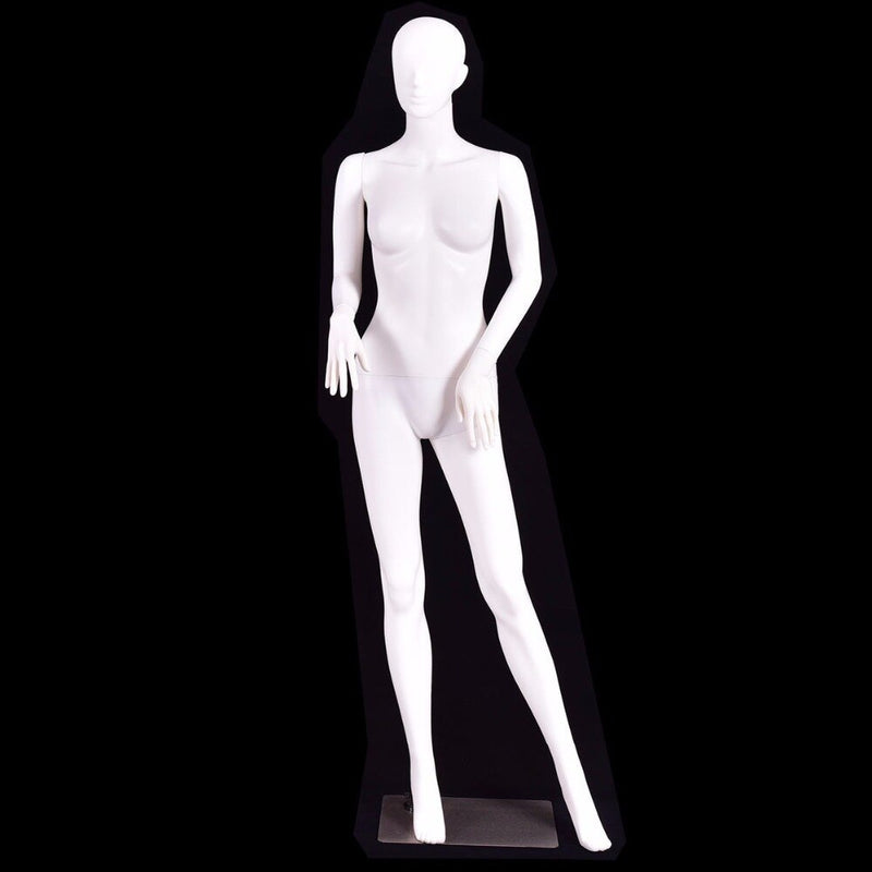 5.8 FT Female Mannequin Plastic Full Body Dress Form Display w/ Base White