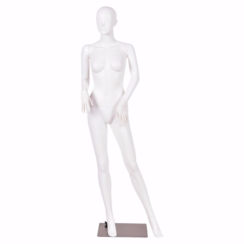 5.8 FT Female Mannequin Plastic Full Body Dress Form Display w/ Base White