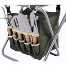 Garden Tool Set 9 Piece Heavy Duty Gardening Tools with Ergonomic Wooden Handle Sturdy Stool with Detachable Tool Kit