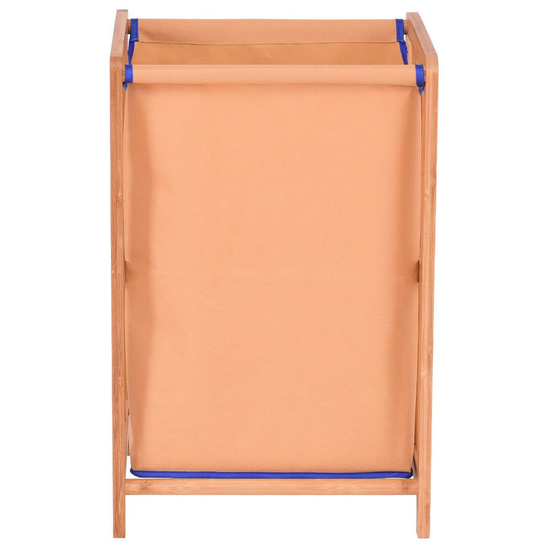 Bamboo Frame Laundry Hamper Durable Cloth Bag Clothes Storage Basket Bin