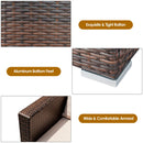 3PCS Patio Rattan Furniture Set Conversation Wicker Sofa Set w/Cushion Garden HW66531+