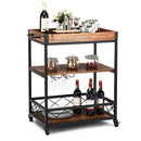 3 Tier Rolling Kitchen Trolley Island Cart Serving Dining Storage Shelf Utility