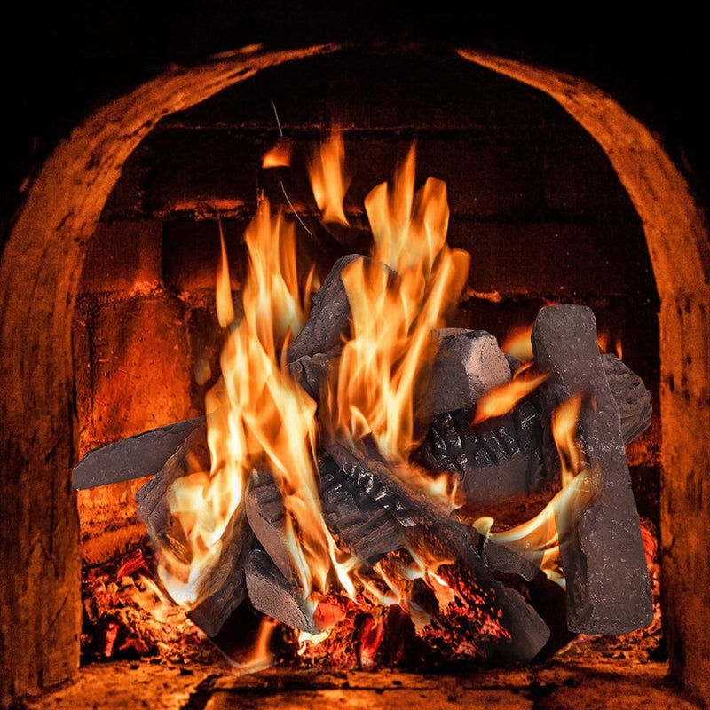 10PCS Ceramic Wood Logs Gas Fireplace Imitation Wood Propane Fire Pit Logs