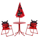 Kids Patio Set Table And 2 Folding Chairs w/ Umbrella Beetle Outdoor Garden Yard