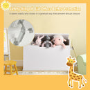 Wooden Toy Box Kids Storage Chest Lift Top Bench Seat W/ Cushion & Safety Hinge