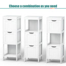 Costway White Floor Storage Cabinet Bathroom Organizer Free Standing 2/3/4 Drawers