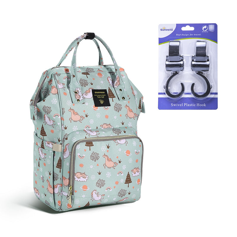 Sunveno Fashion Diaper Bag Backpack Baby Bags for Mom Designer Travel Bag Organizer Stroller Nappy Maternity Bag Baby Changing