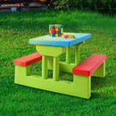 Seat Kids Picnic Table w/Umbrella Garden Yard Folding Children Bench Outdoor