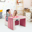 Multi-functional Kids Sofa Table Chair Set 2 Seat Couch Furniture W/Storage Box