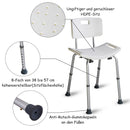 Costway 8 Height Adjustable Medical Shower Bath Chair Stool Detachable Backrest