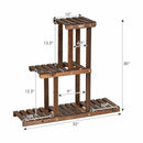 Wood Plant Stand 3-Tier Plant Pot Holder Vertical Carbonized Planter Holder