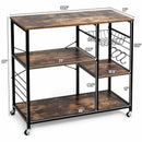 Rolling Industrial Kitchen Baker’s Rack Kitchen Island Utility Storage Shelf