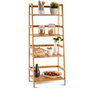 Multifunctional 4 Shelf Bamboo Bookcase Ladder Plant Flower Stand Rack Storage