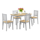 5 Pcs Mid Century Modern Dining Table Set 4 Chairs w/Wood Legs Kitchen Furniture