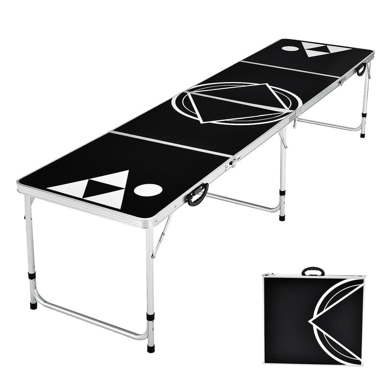 8 Foot Beer Pong Table Portable Party Drinking Game Table Tailgate Table