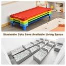 Babyjoy Pack of 4 Kids Stackable Naptime Cot 51"Lx23"W Daycare Rest Mat Colorful HY10001