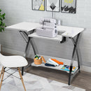 Sewing Craft Table Computer Desk with Adjustable Platform Folding Side Shelf