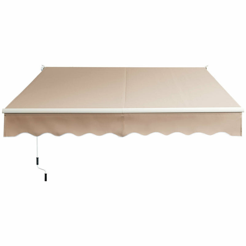 10'x 8' Retractable Awning Aluminum Patio Sun Shade Awning Cover w/Crank Handle