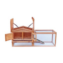 61" Waterproof Two-tier Wooden Easy assembly Rabbit Hutch Cage Chicken Coop