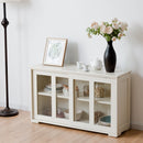 Storage Cabinet Sideboard Buffet Cupboard Glass Sliding Door Pantry Kitchen